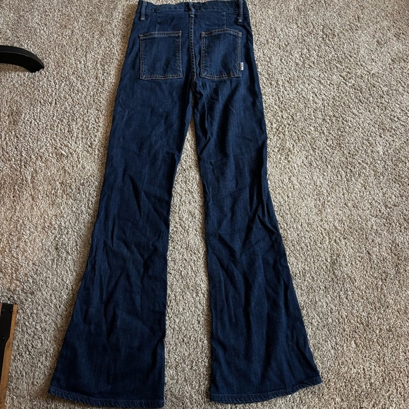 Mother The Drama Joyride Flare Jeans in Classic Blue Jeans Size 24 - Picture 3 of 8